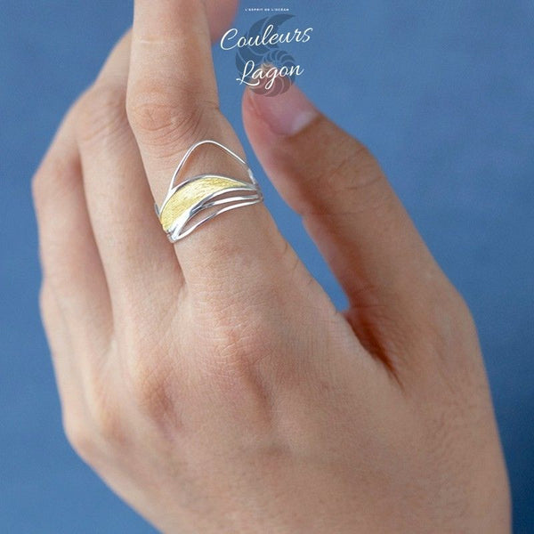 Bague Vagues Esprit Océan - Couleurs Lagon