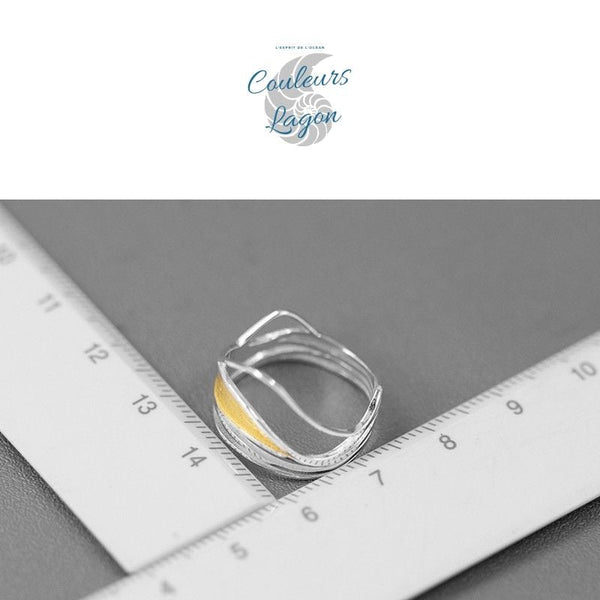 Bague Vagues Esprit Océan - Couleurs Lagon