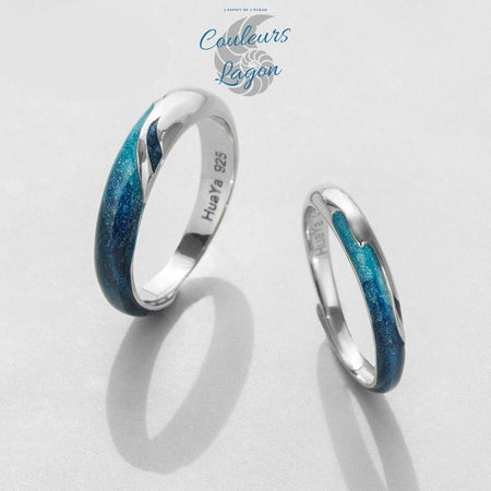 Bagues Couleurs Lagon en Argent Massif RIVIÈRE D'EMERAUDE - Couleurs Lagon