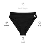Bas de maillot de bain éco-responsable taille haute Couleurs Lagon BLACK - Couleurs Lagon