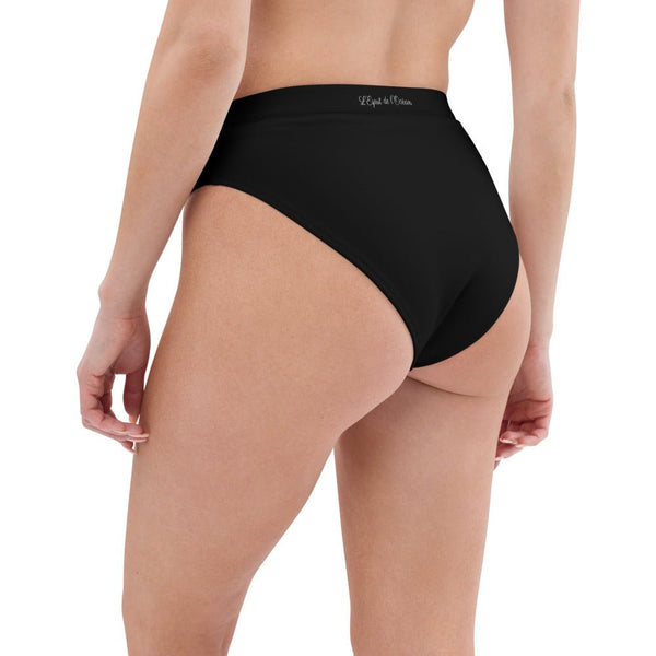 Bas de maillot de bain éco-responsable taille haute Couleurs Lagon BLACK - Couleurs Lagon