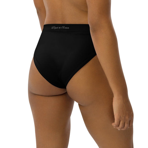 Bas de maillot de bain éco-responsable taille haute Couleurs Lagon BLACK - Couleurs Lagon