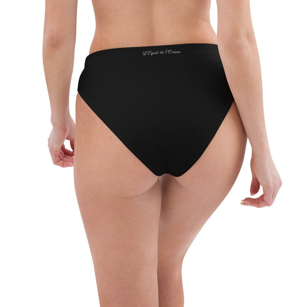 Bas de maillot de bain éco-responsable taille haute Couleurs Lagon BLACK - Couleurs Lagon