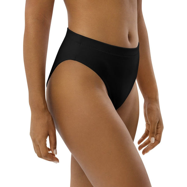 Bas de maillot de bain éco-responsable taille haute Couleurs Lagon BLACK - Couleurs Lagon