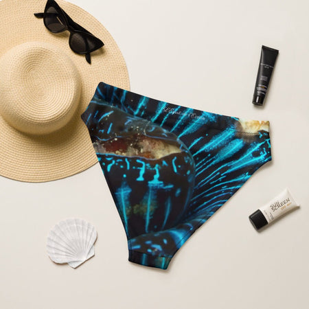 Bas de maillot de bain éco-responsable taille haute Couleurs Lagon BLEU BENITIER - Couleurs Lagon