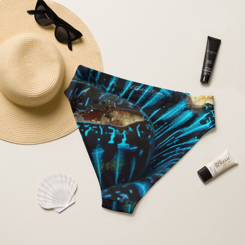 Bas de maillot de bain éco-responsable taille haute Couleurs Lagon BLEU BENITIER - Couleurs Lagon