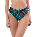 Bas de maillot de bain éco-responsable taille haute Couleurs Lagon BLEU BENITIER - Couleurs Lagon