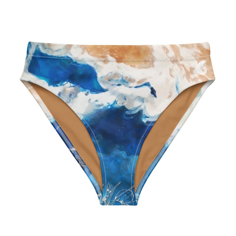 Bas de maillot de bain éco-responsable taille haute Couleurs Lagon BLEU OCEAN - Couleurs Lagon