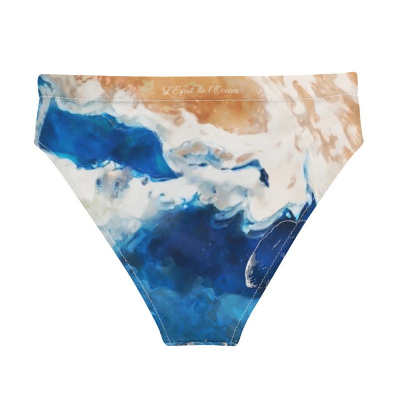Bas de maillot de bain éco-responsable taille haute Couleurs Lagon BLEU OCEAN - Couleurs Lagon