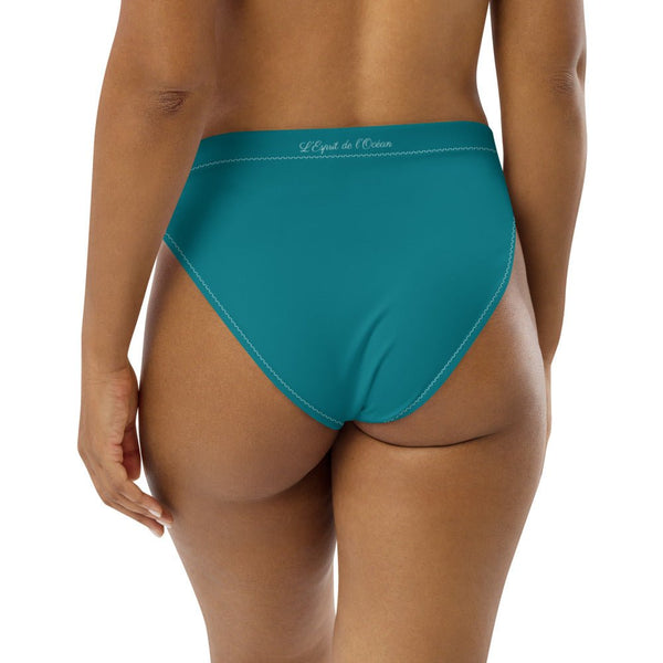 Bas de maillot de bain éco-responsable taille haute Couleurs Lagon BLUE - Couleurs Lagon