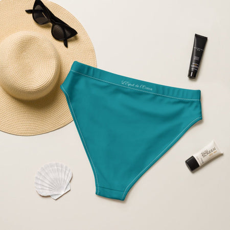 Bas de maillot de bain éco-responsable taille haute Couleurs Lagon BLUE - Couleurs Lagon