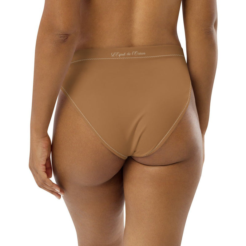 Bas de maillot de bain éco-responsable taille haute Couleurs Lagon CHOCOLAT - Couleurs Lagon