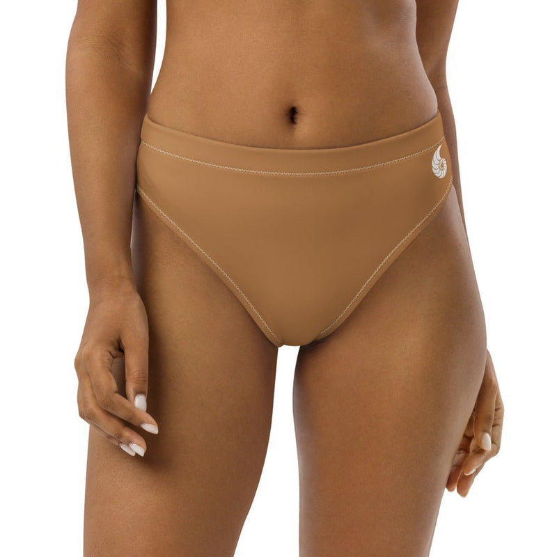 Bas de maillot de bain éco-responsable taille haute Couleurs Lagon CHOCOLAT - Couleurs Lagon