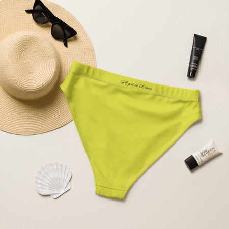 Bas de maillot de bain éco-responsable taille haute Couleurs Lagon CITRON - Couleurs Lagon
