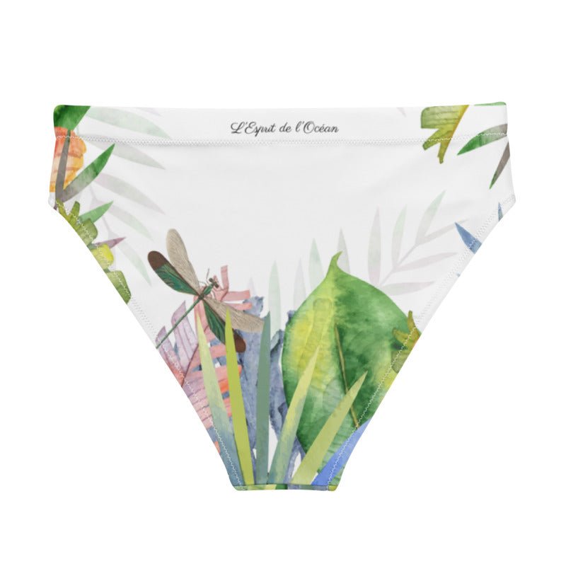 Bas de maillot de bain éco-responsable taille haute Couleurs Lagon FLORAL 1 - Couleurs Lagon