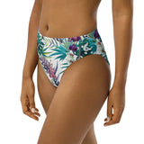 Bas maillot bain floral 2 taille haute doublé — côté Couleurs Lagon