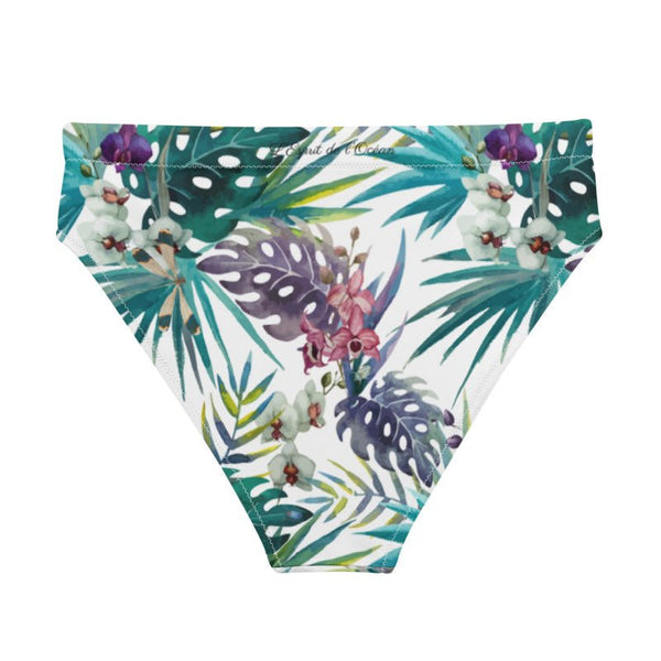 Bas bikini floral 2 résistant chlore UPF50+ — avant Couleurs Lagon Pacifique