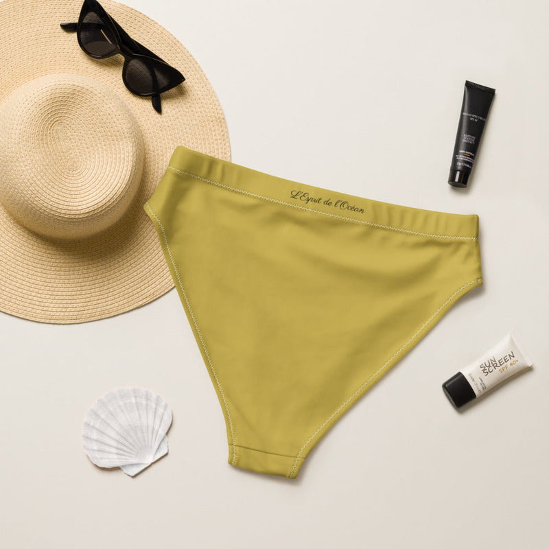 Bas de maillot de bain éco-responsable taille haute Couleurs Lagon GOLD - Couleurs Lagon