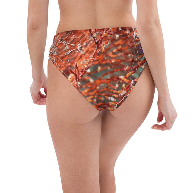 Bas de maillot de bain éco-responsable taille haute Couleurs Lagon GORGONES ROUGE - Couleurs Lagon