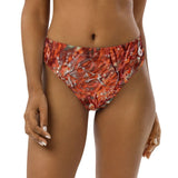 Bas de maillot de bain éco-responsable taille haute Couleurs Lagon GORGONES ROUGE - Couleurs Lagon