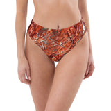 Bas de maillot de bain éco-responsable taille haute Couleurs Lagon GORGONES ROUGE - Couleurs Lagon