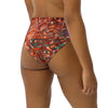 Bas de maillot de bain éco-responsable taille haute Couleurs Lagon GORGONES ROUGE - Couleurs Lagon