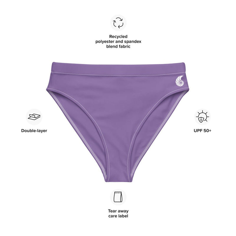 Bas de maillot de bain éco-responsable taille haute Couleurs Lagon LAVENDER - Couleurs Lagon