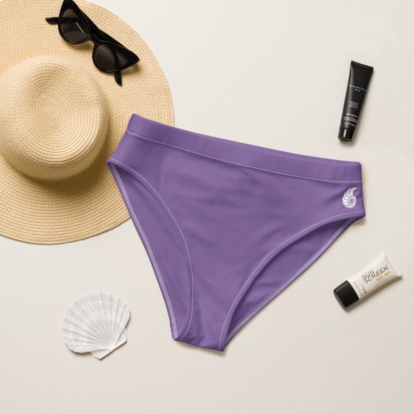 Bas de maillot de bain éco-responsable taille haute Couleurs Lagon LAVENDER - Couleurs Lagon