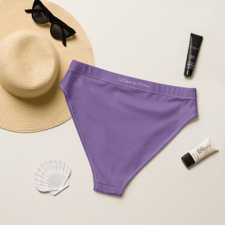 Bas de maillot de bain éco-responsable taille haute Couleurs Lagon LAVENDER - Couleurs Lagon