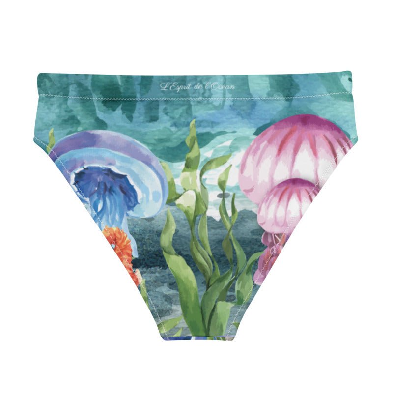 Bas de maillot de bain éco-responsable taille haute Couleurs Lagon MARINE 1 MEDUSE - Couleurs Lagon
