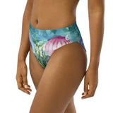 Bas de maillot de bain éco-responsable taille haute Couleurs Lagon MARINE 1 MEDUSE - Couleurs Lagon
