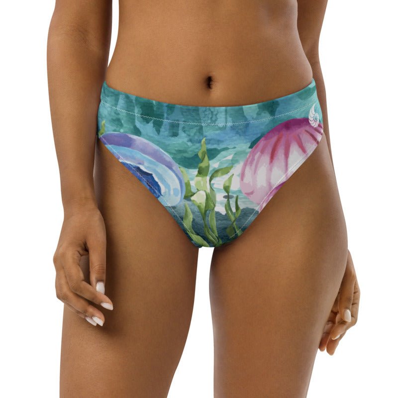 Bas de maillot de bain éco-responsable taille haute Couleurs Lagon MARINE 1 MEDUSE - Couleurs Lagon