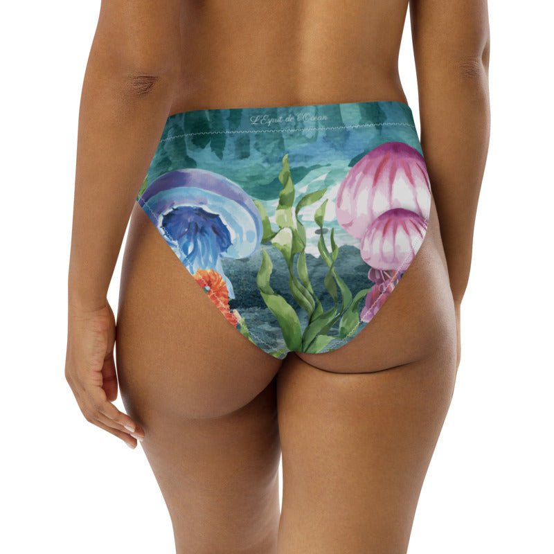 Bas de maillot de bain éco-responsable taille haute Couleurs Lagon MARINE 1 MEDUSE - Couleurs Lagon