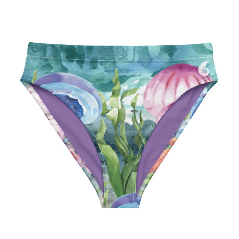 Bas de maillot de bain éco-responsable taille haute Couleurs Lagon MARINE 1 MEDUSE - Couleurs Lagon