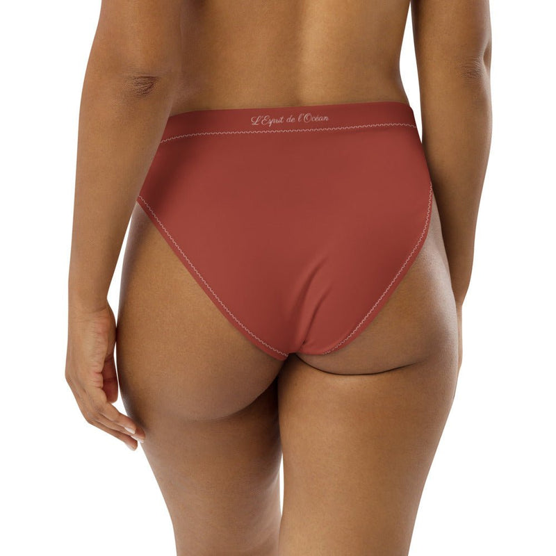 Bas de maillot de bain éco-responsable taille haute Couleurs Lagon ROUGE - Couleurs Lagon