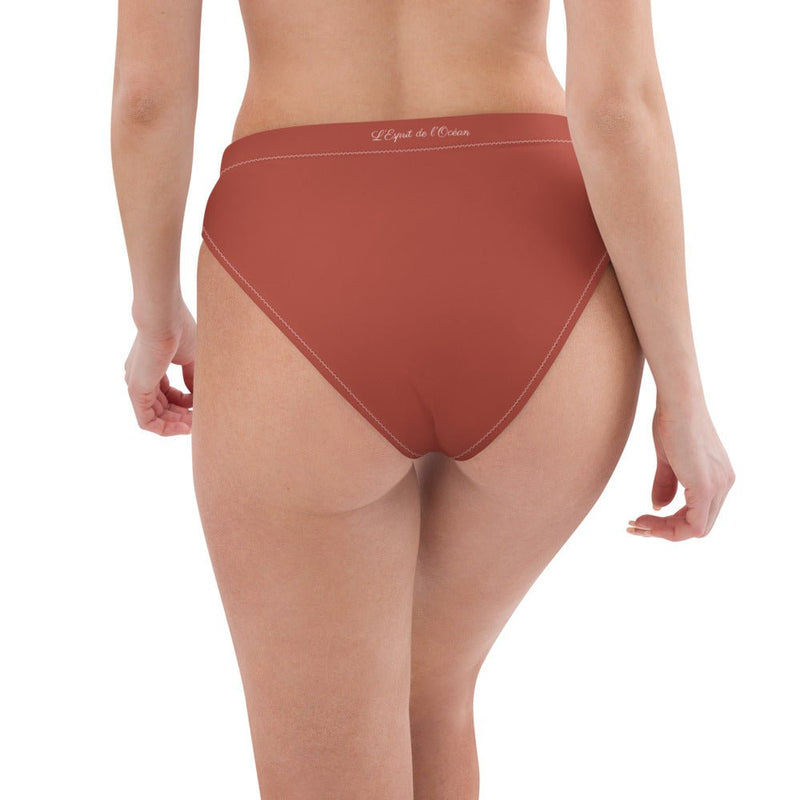 Bas de maillot de bain éco-responsable taille haute Couleurs Lagon ROUGE - Couleurs Lagon