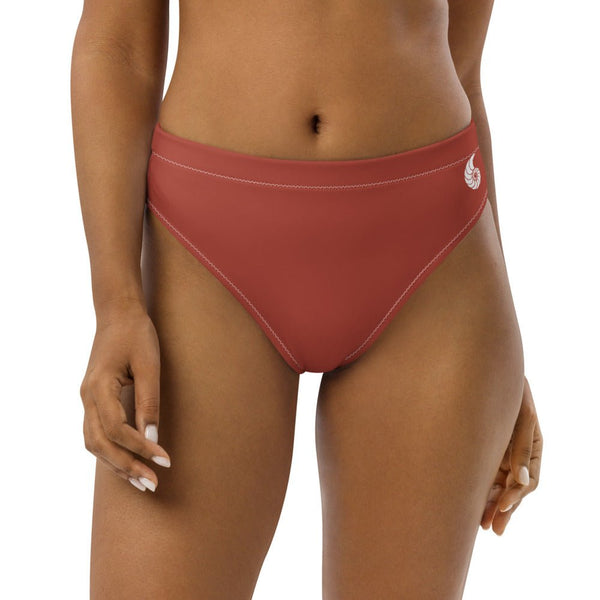 Bas de maillot de bain éco-responsable taille haute Couleurs Lagon ROUGE - Couleurs Lagon