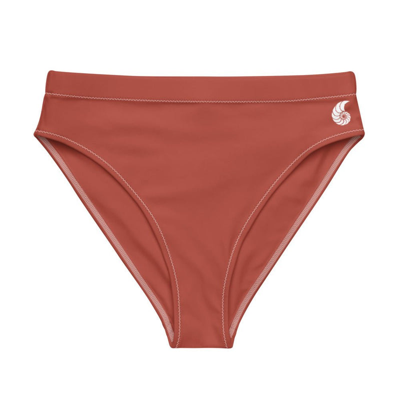 Bas de maillot de bain éco-responsable taille haute Couleurs Lagon ROUGE - Couleurs Lagon