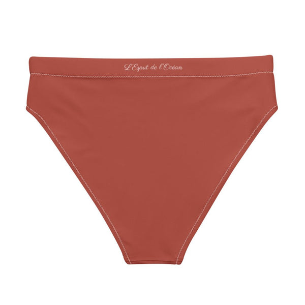 Bas de maillot de bain éco-responsable taille haute Couleurs Lagon ROUGE - Couleurs Lagon