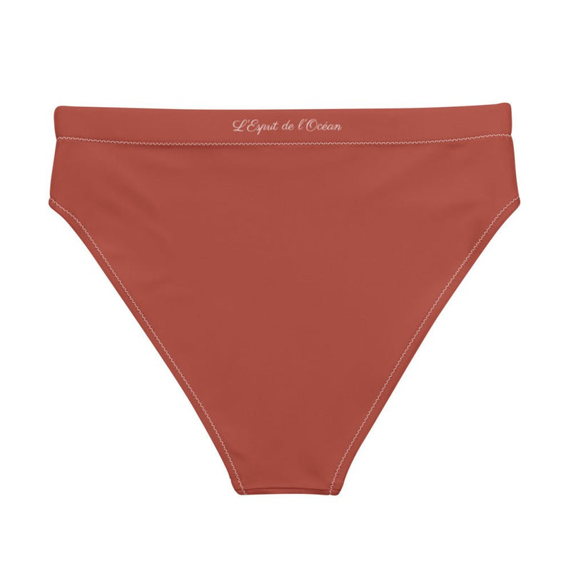 Bas de maillot de bain éco-responsable taille haute Couleurs Lagon ROUGE - Couleurs Lagon