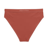Bas de maillot de bain éco-responsable taille haute Couleurs Lagon ROUGE - Couleurs Lagon