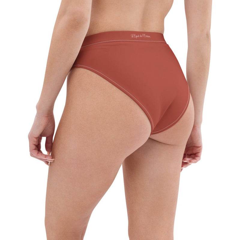 Bas de maillot de bain éco-responsable taille haute Couleurs Lagon ROUGE - Couleurs Lagon