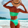 Bikini 2 pièces Brésilien Bandeau Tangua COULEURS PRAIRIE - Couleurs Lagon
