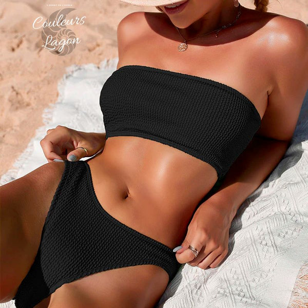 Bikini 2 pièces Brésilien Bandeau Tangua COULEURS PRAIRIE - Couleurs Lagon