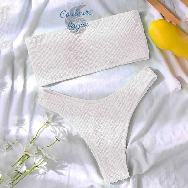 Bikini 2 pièces Brésilien Bandeau Tangua COULEURS PRAIRIE - Couleurs Lagon