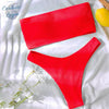 Bikini 2 pièces Brésilien Bandeau Tangua COULEURS PRAIRIE - Couleurs Lagon