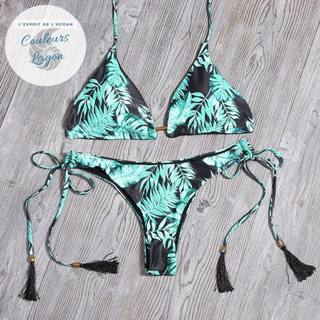 Bikini Floral Tangua BRASIL - Couleurs Lagon
