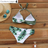 Bikini Push-Up Floral Star - Couleurs Lagon - vert dos a plat