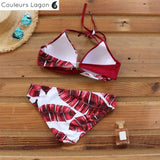 Bikini Push-Up Floral Star - Couleurs Lagon - rouge dos a plat