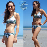 Bikini Push-Up Floral Star - Couleurs Lagon - vert x2